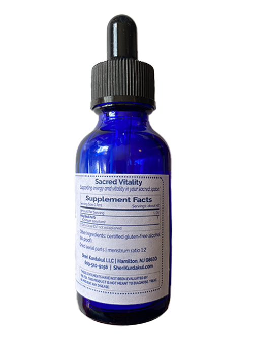 Sacred Vitality Tincture isolated - Back view