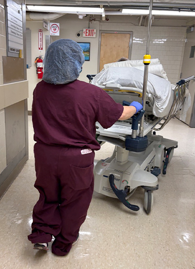 Mom being wheeled into surgery #1
